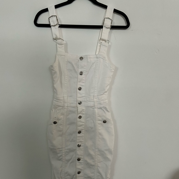 White Button down jean dress - Picture 2 of 3